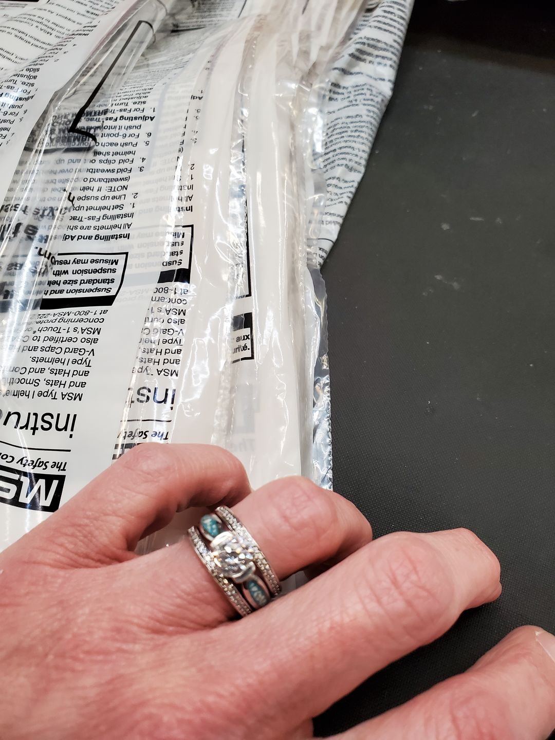 Customer photo review of Silver Ring with Gem and Cremation Ash