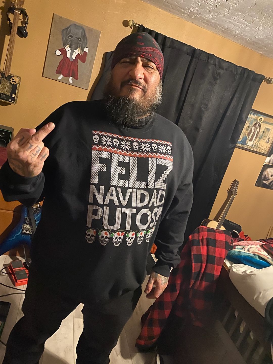 Customer photo review of The Devil Whispered...Bring Tacos OG T-Shirt