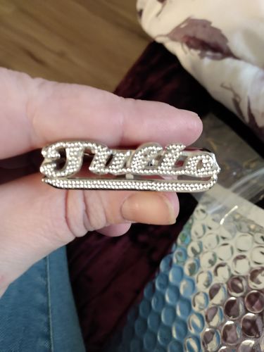 Customer photo review of Two Finger Name Ring