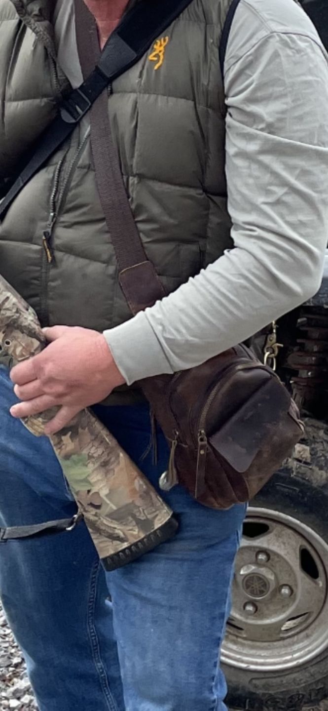 Customer photo review of Cowhide Leather Sling Bag