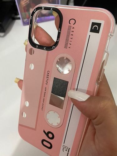 Customer photo review of Retro Cassette Tape iPhone Case