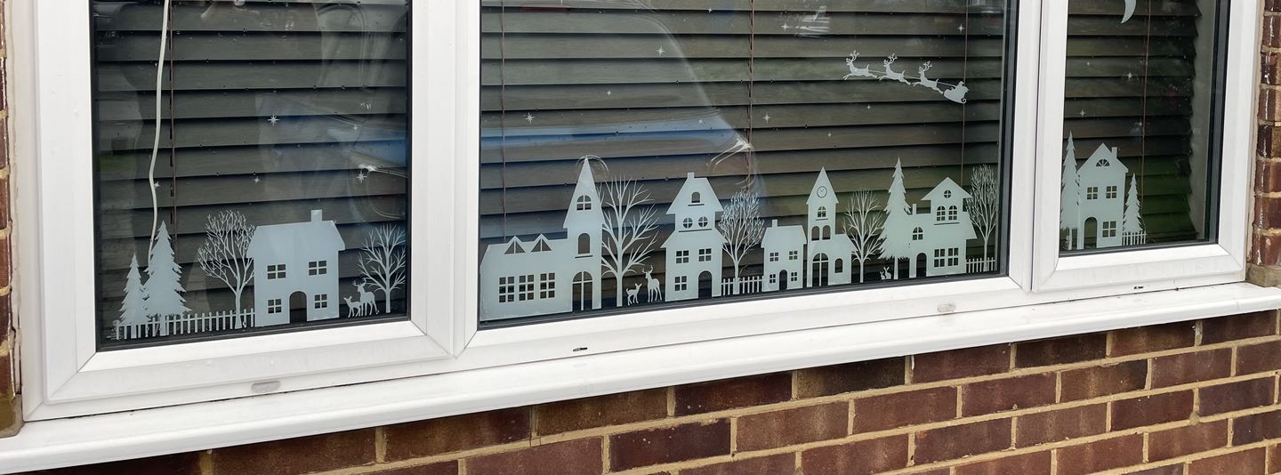 Customer photo review of Christmas Village Window Decal