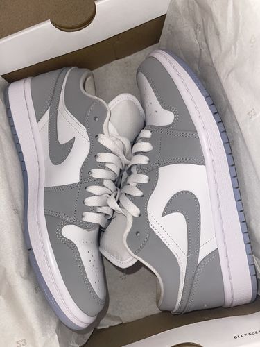 Customer photo review of Nike Air Jordan 1 Low 'White Wolf Grey' Women's