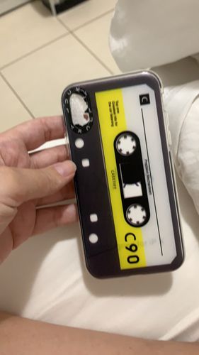 Customer photo review of Retro Cassette Tape iPhone Case
