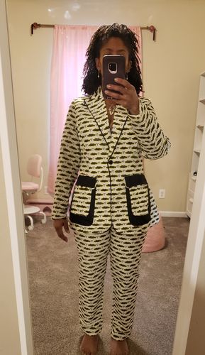 Customer photo review of African Print Asha Jacket and Pant Set