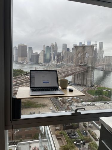 Customer photo review of Window Standing Desk