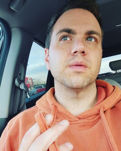 Customer photo review of Size Up Burnt Orange Acid Warm Up Hoodie