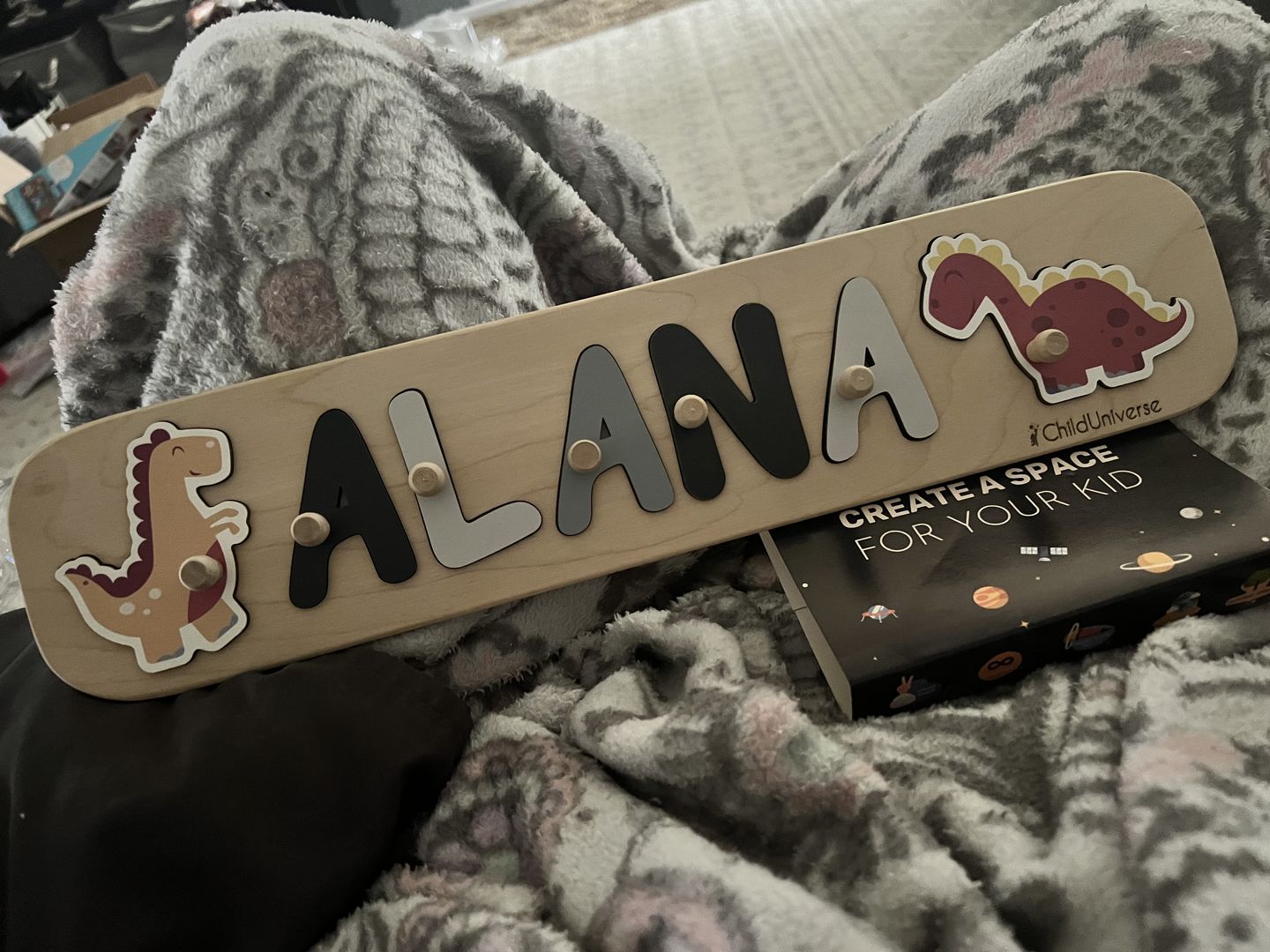 Customer photo review of Girl Dinosaur Name Puzzle