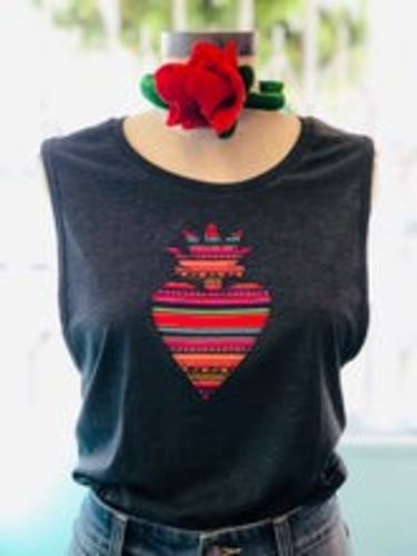 Customer photo review of Charcoal Sacred Heart Muscle Tank