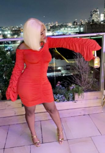 Customer photo review of Solid Color Dramatic Ruffles Mini Dress