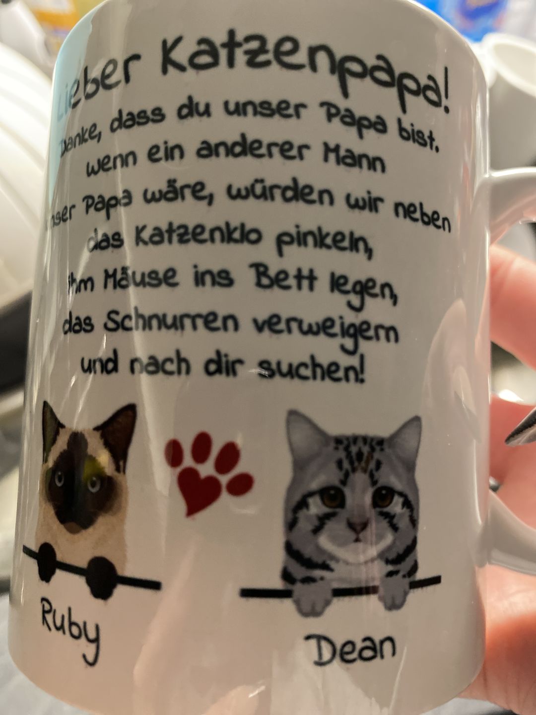 Customer photo review of Liebe Katzenmama/ Lieber Katzenpapa - Individuelle Tasse