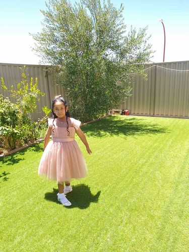 Customer photo review of Lovely Lace Flower Girl Bow Fluffy Dress