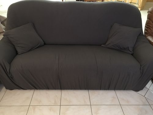 Customer photo review of Gris anthracite - Housses Extensibles de Fauteuil et Canapé