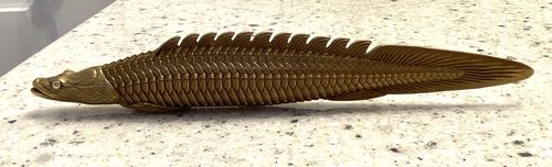 Customer photo review of Arapaima letter opener | Bronze & Silver