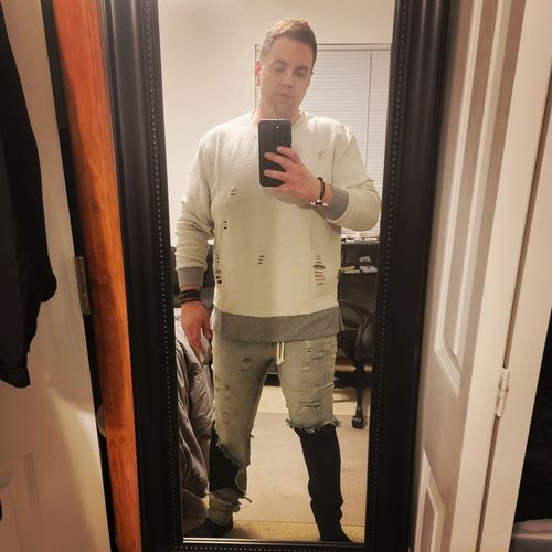 Customer photo review of Size Up Two Faced Repurposed Denim Jeans *LIMITED*