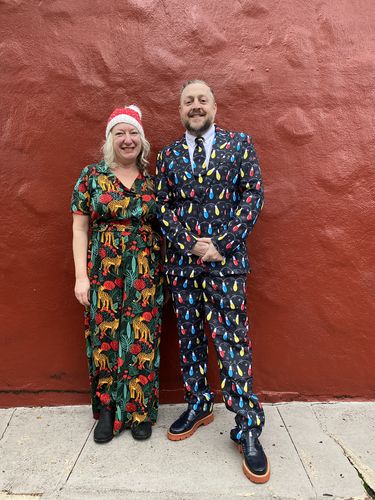 Customer photo review of Jaguar Paradise Black Animal Print Jumpsuit