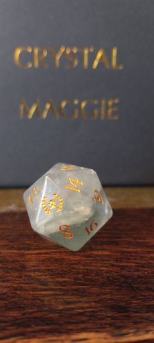 Customer photo review of Green Fluorite DnD Dice Set Bear Foot Print Dice