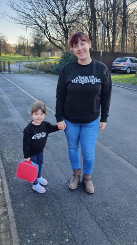 Customer photo review of Little Bit Dramatic Mum & Kid Matching Black Sweatshirts