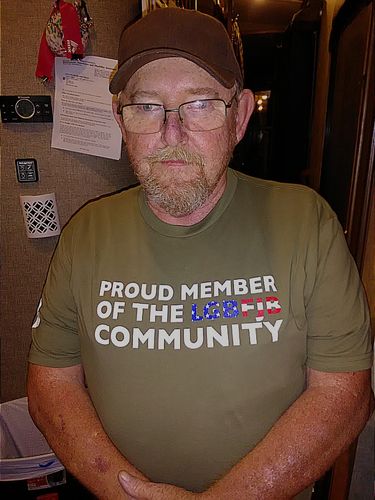 Customer photo review of Proud Member Of The LGBFJB Community Mens Apparel