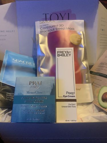 Customer photo review of The Monthly Beauty Box curated for Women over 40