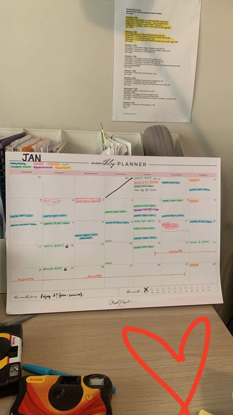 Customer photo review of Monthly Desktop Planner