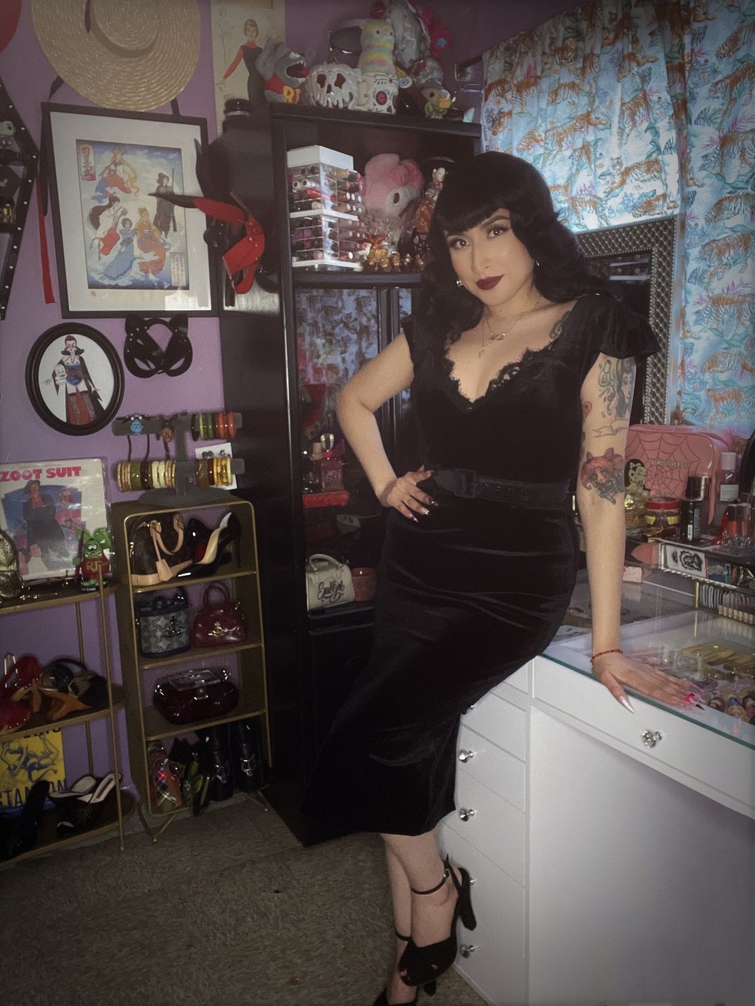 Customer photo review of Baudelaire Wiggle Dress in Black