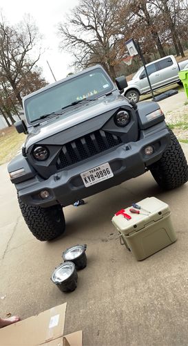 Customer photo review of Demon Grille & Smoked Headlights Combo for 18-21 Jeep Wrangler JL & Gladiator JT