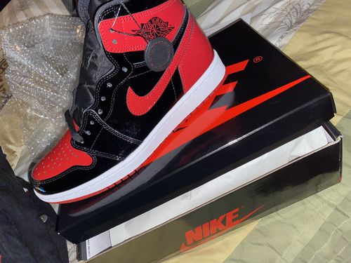 Customer photo review of Jordan 1 Reimagined Bred Early Pairs