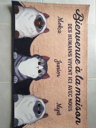 Customer photo review of Tapis Personnalisé "Bienvenue à la maison"