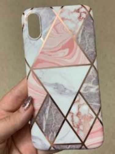 Customer photo review of Plating Marble iPhone Case