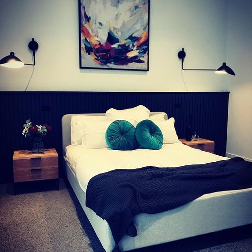 Customer photo review of Amira Rahim - New Beginnings - Square Abstract Framed Canvas Print Wall Art Print