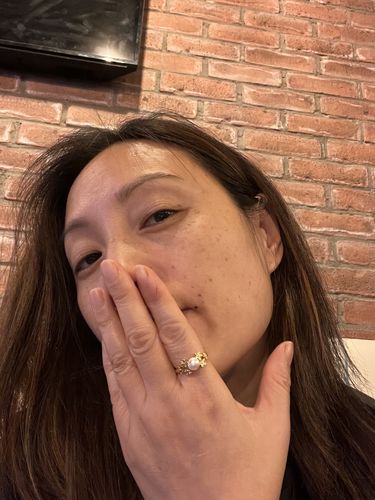 Customer photo review of Flower Baroque Pearl Gold Foil Open Closure Ring