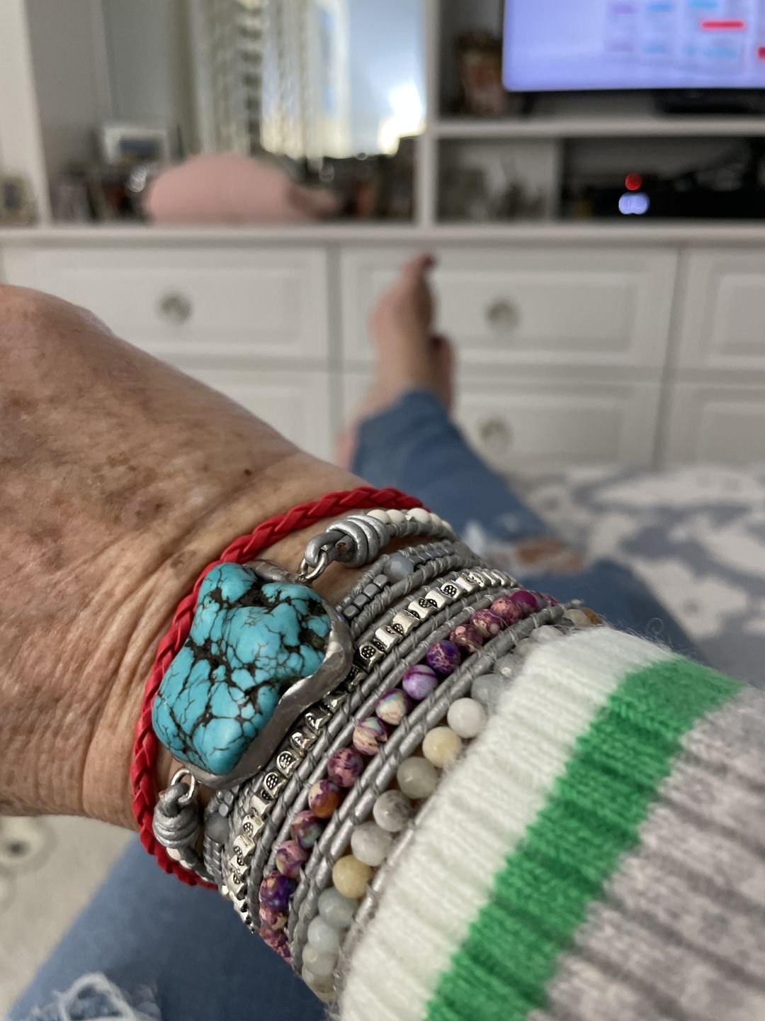 Customer photo review of Healing Turquoise Protection Wrap Bracelet