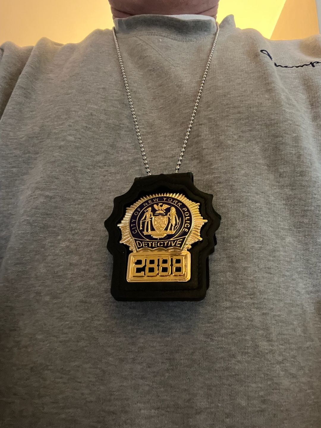 Customer photo review of NY New York Detective Police Badge Replica Movie Props *Customizable Badge Number*