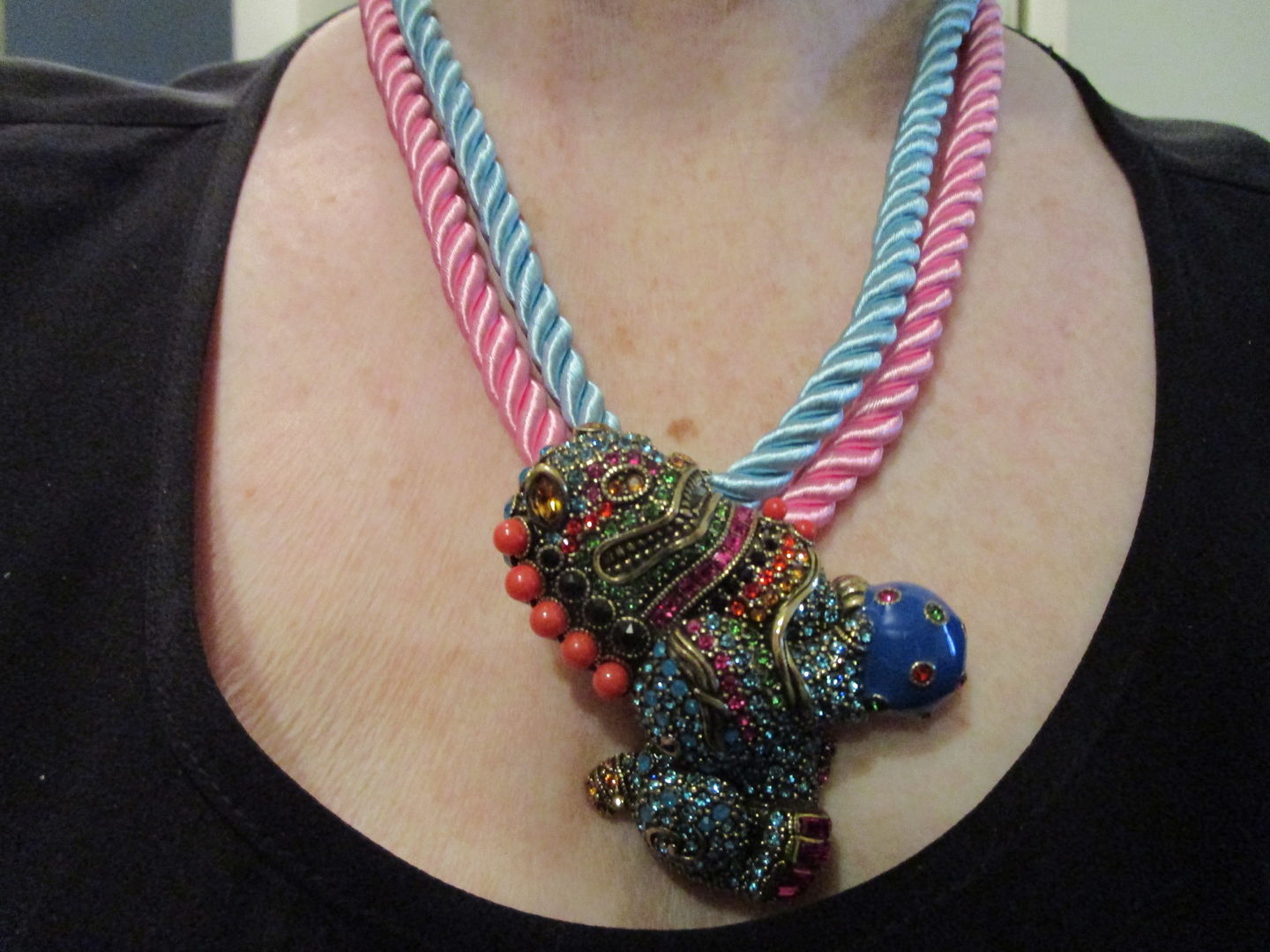 Customer photo review of HEIDI DAUS® "Fu Dog" Enamel Beaded Crystal Dog Pin