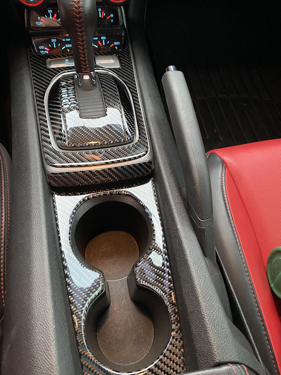 Customer photo review of Carbon Fiber Cup Holder Panel Overlay for Chevrolet Camaro 2010-2015