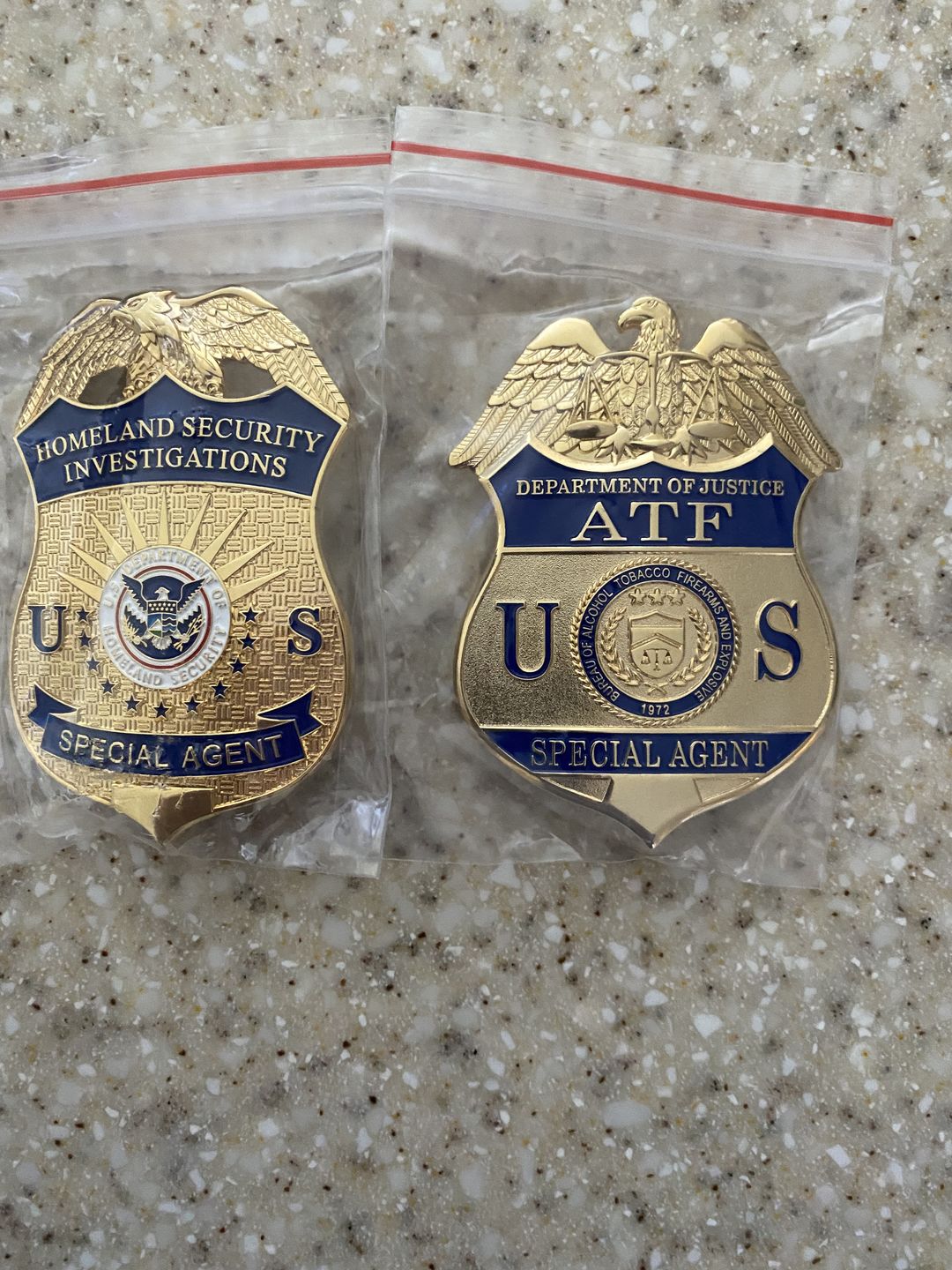 Customer photo review of US ATF Special Agent Badge Solid Copper Replica Movie Props