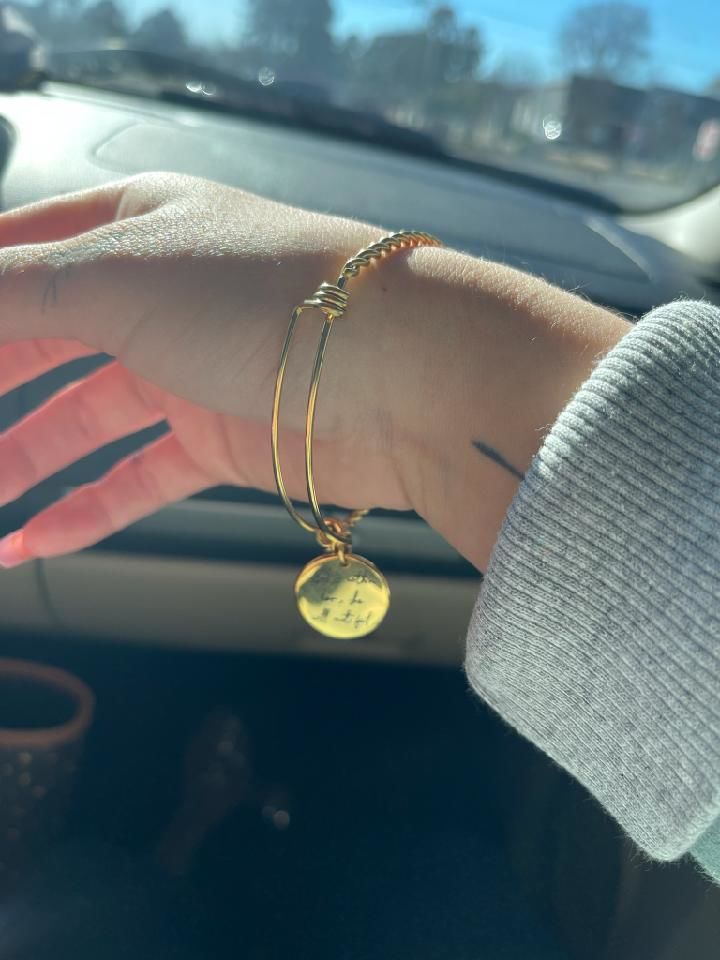 Customer photo review of God is Within Her, She Will Not Fail Bracelet