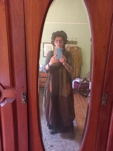 Customer photo review of Cotton Linen Pocket Stitching Plaid Low Drop Crotch Jumpsuits