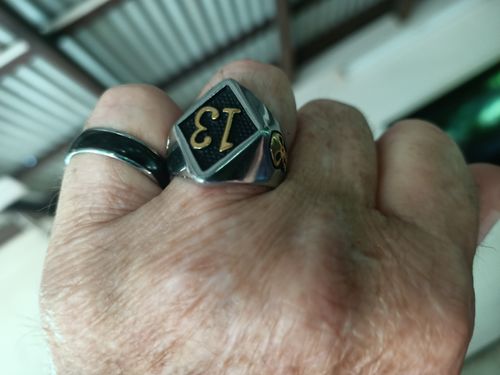 Customer photo review of LUCKY 13 GOLD SKULL RING