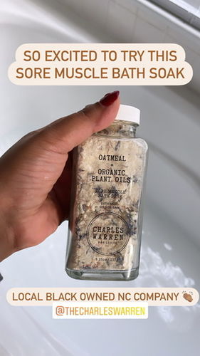 Customer photo review of Oatmeal & Plant Oil Sore Muscle Bath Soak