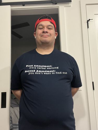 Customer photo review of First Amendment Men's Apparel