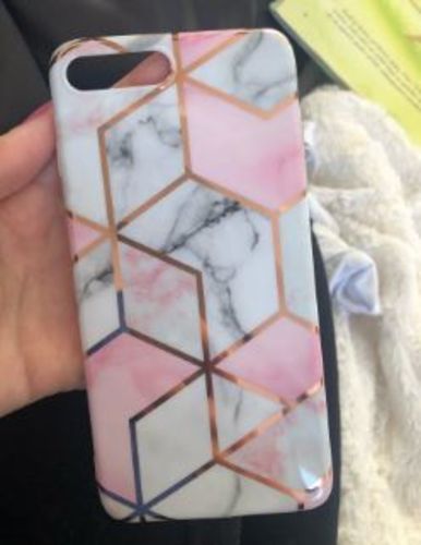Customer photo review of Plating Marble iPhone Case
