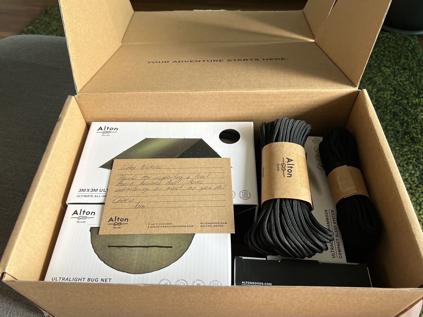 Customer photo review of Ultralight Hammock Set
