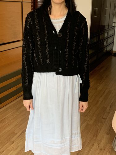 Customer photo review of Standard Sleeve V-Neck Knitted Cardigan