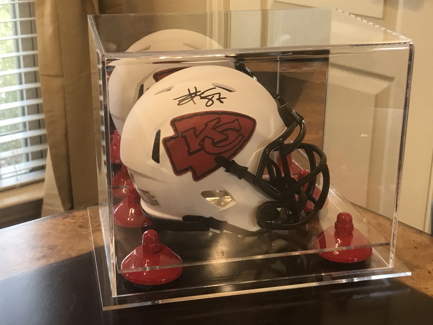 Customer photo review of Acrylic Mini - Miniature Football Helmet (not Full Size) Display Case Mirror