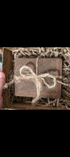Customer photo review of No.55 | Leather Bill Fold Wallet (Digital Pattern)