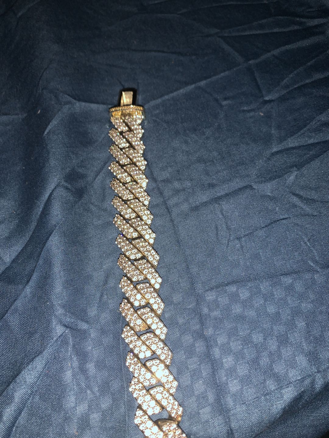 Customer photo review of 12mm Iced Prong Cuban Link Bracelet