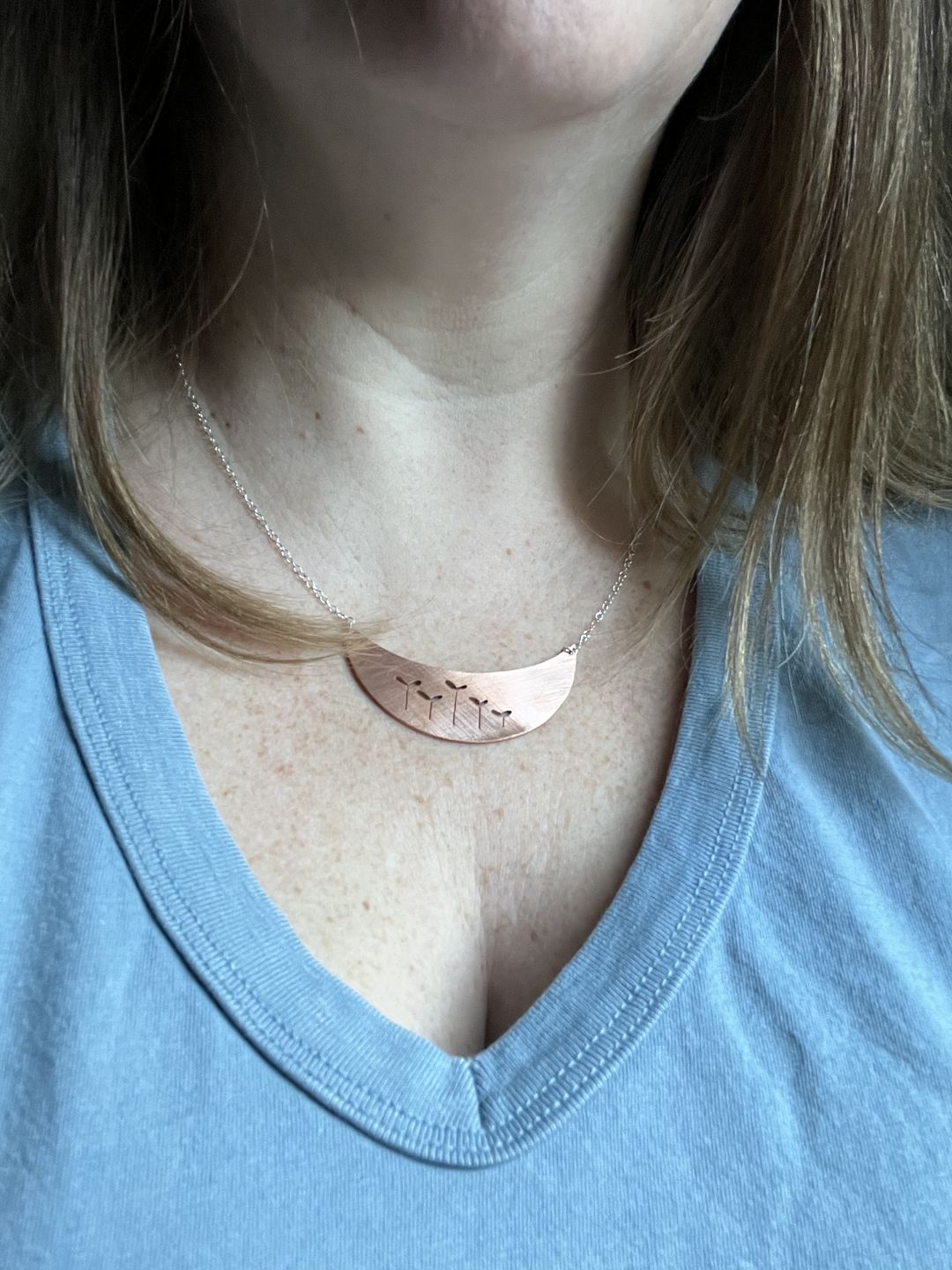 Customer photo review of Botanical necklace- Bubbles [made to order]