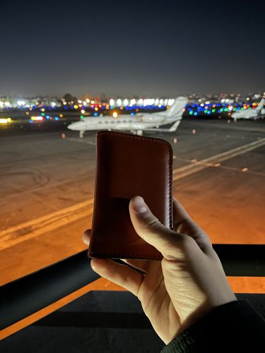 Customer photo review of No.52 | 'Chestnut' Vertical Leather Wallet